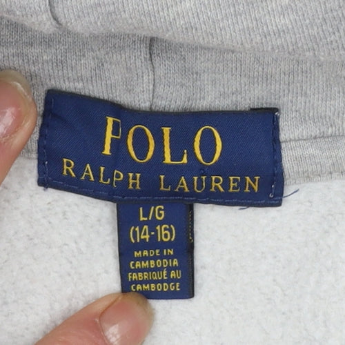 Polo Ralph Lauren Boys Grey Pullover Hoodie Sweatshirt Size 14-16 Years