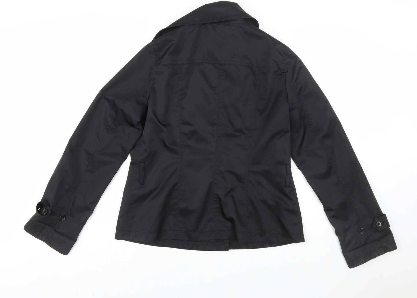 Uniqlo Women Black L Pea Coat Style Short Jacket Polyester