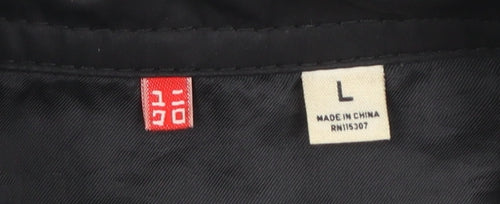 Uniqlo Women Black L Pea Coat Style Short Jacket Polyester