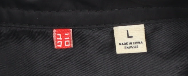 Uniqlo Women Black L Pea Coat Style Short Jacket Polyester