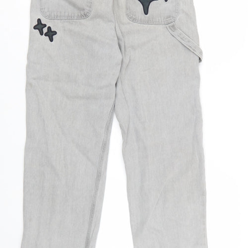 Broken Planet Market Grey Women's Straight Jeans W30 L30