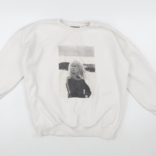 Mint Velvet x Brigitte Bardot White Graphic Print Women's Medium Sweatshirt
