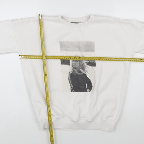 Mint Velvet x Brigitte Bardot White Graphic Print Women's Medium Sweatshirt