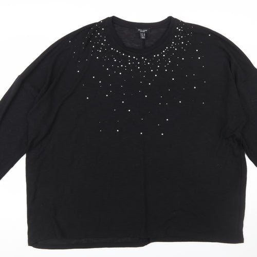 New Look Women Black Rhinestone Plus Size 32 Pullover Jumper
