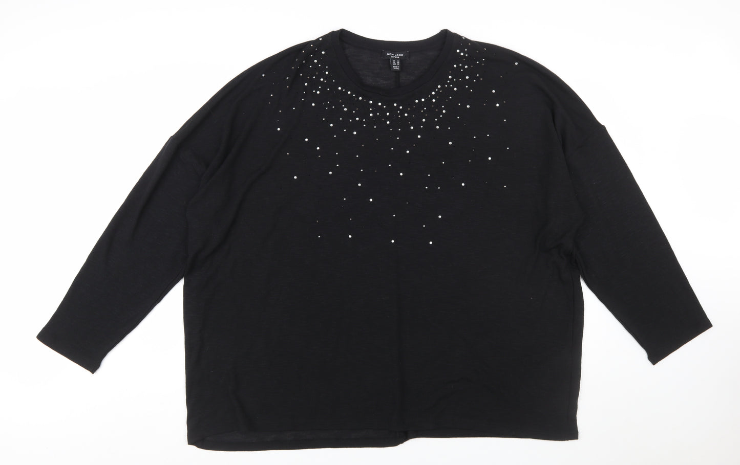New Look Women Black Rhinestone Plus Size 32 Pullover Jumper