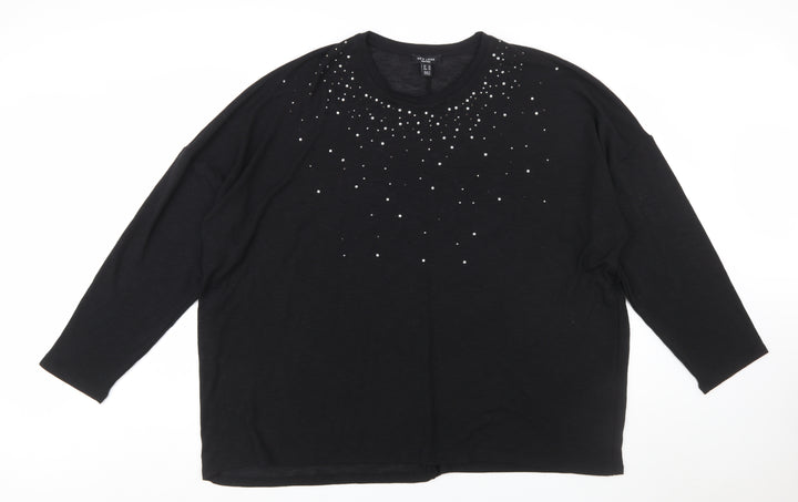 New Look Women Black Rhinestone Plus Size 32 Pullover Jumper