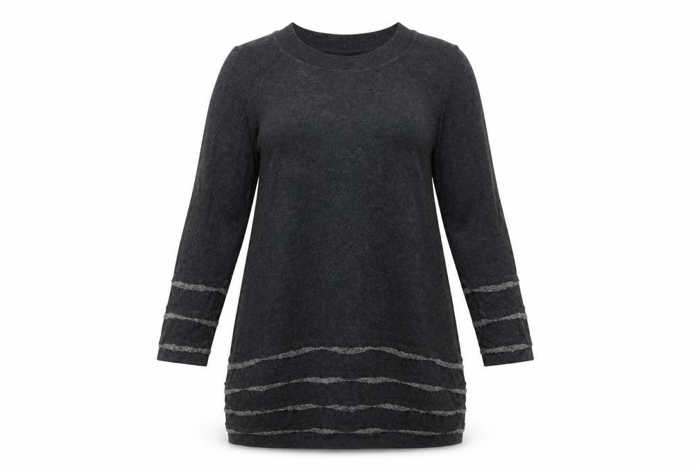 Front view of Marks & Spencer Per Una Women Grey Mix, size 10, Tunic Jumper