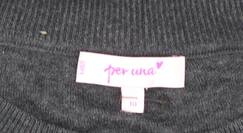 Marks and Spencer Per Una Women Grey Mix Size 10 Tunic Jumper