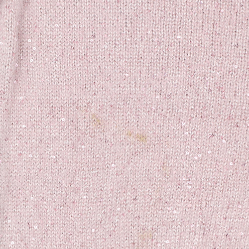 Cotton Traders Women's Dusky Pink Sequin V-Neck Knit Jumper Size 16