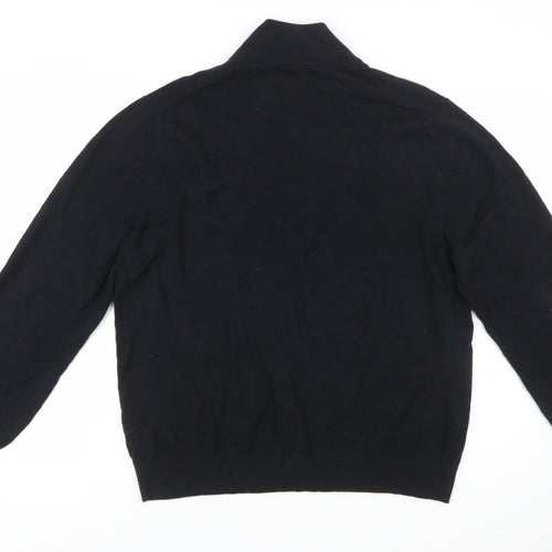 Paul Smith Men’s Black 2XL 1/2 Zip Cotton Knit Jumper