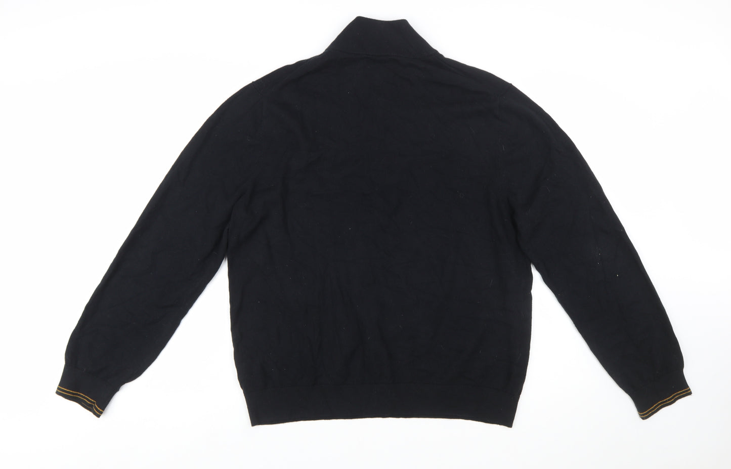 Paul Smith Men’s Black 2XL 1/2 Zip Cotton Knit Jumper
