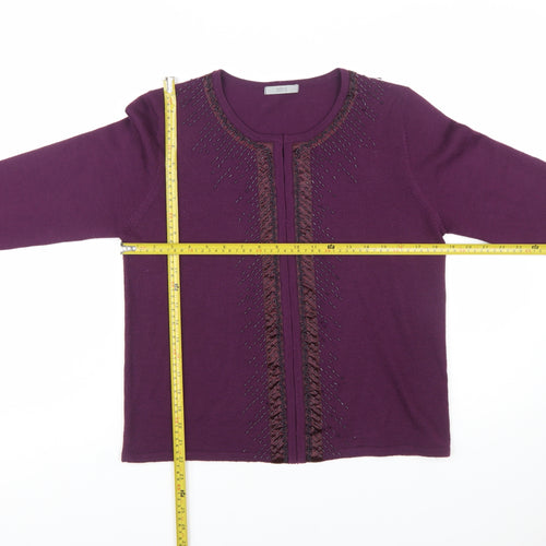 Marks and Spencer Women's Deep Purple Beaded Cardigan UK 16