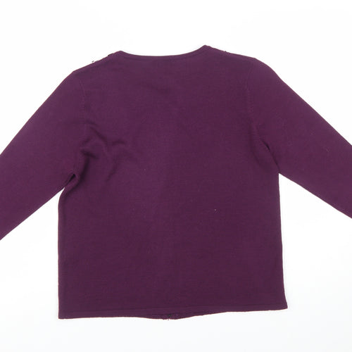 Marks and Spencer Women's Deep Purple Beaded Cardigan UK 16