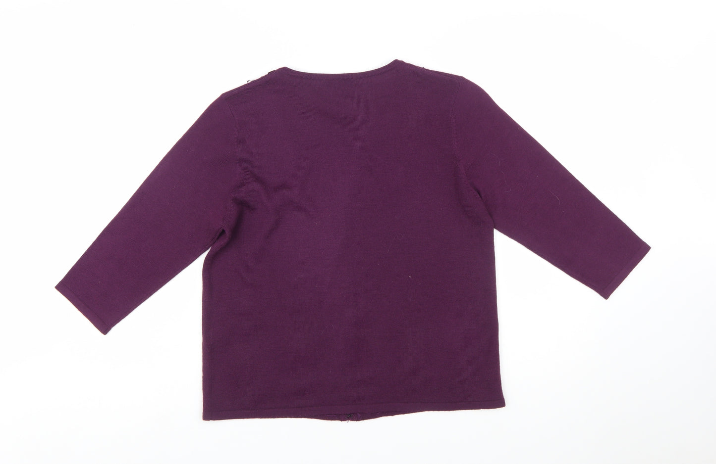 Marks and Spencer Women's Deep Purple Beaded Cardigan UK 16