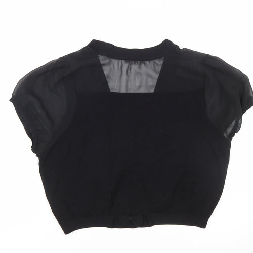 Marks and Spencer Per Una Women Black Size 20 Short Sleeve Cardigan