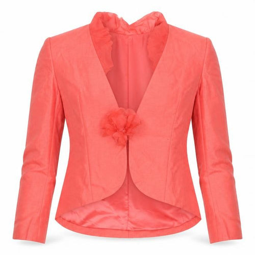 Presen Women Pink Linen Blend Tailored Shawl Collar Jacket Size 10
