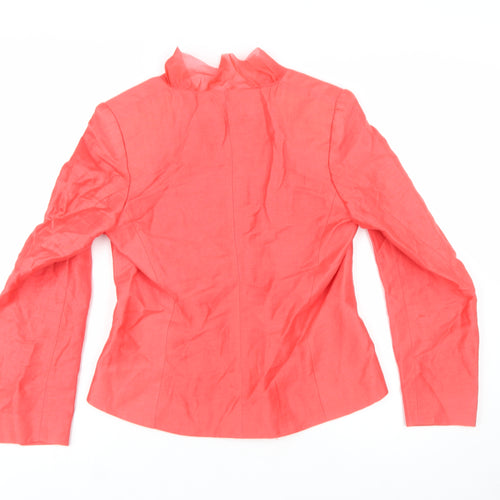 Presen Women Pink Linen Blend Tailored Shawl Collar Jacket Size 10