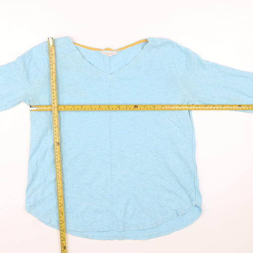 White Stuff Women's Blue Cotton V-Neck Jumper Size 12