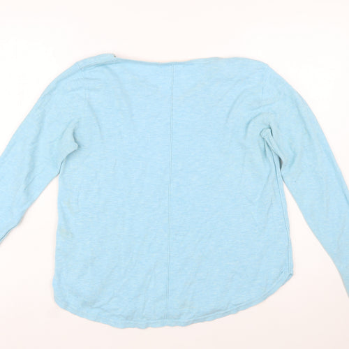 White Stuff Women's Blue Cotton V-Neck Jumper Size 12