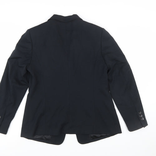 Marks and Spencer Women Black Size 14 Classic Single-Breasted Blazer