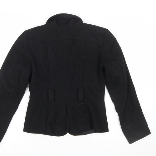 Miss Mania Women's Black Wool Blend Blazer Jacket Size 12