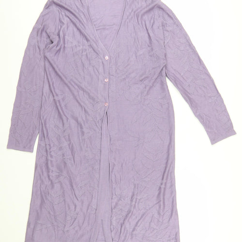 Paul Separates Women's Purple Long Sleeve V-Neck Knit Cardigan M