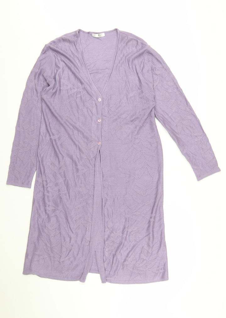 Paul Separates Women's Purple Long Sleeve V-Neck Knit Cardigan M