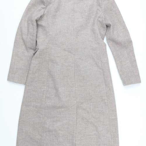 Linea Women’s Beige Wool Blend Long Overcoat Size 10 Classic Style