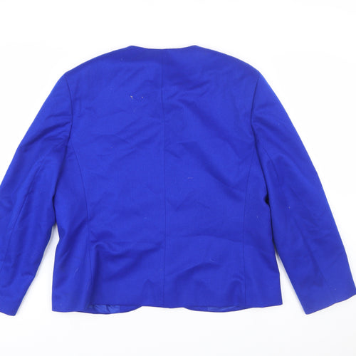 Eastex Women's Blue Wool Blend Single-Breasted Jacket Size 18