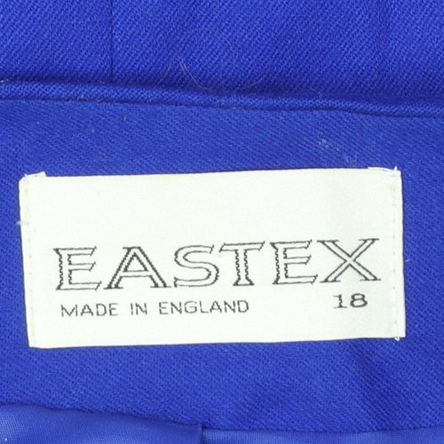 Eastex Women's Blue Wool Blend Single-Breasted Jacket Size 18