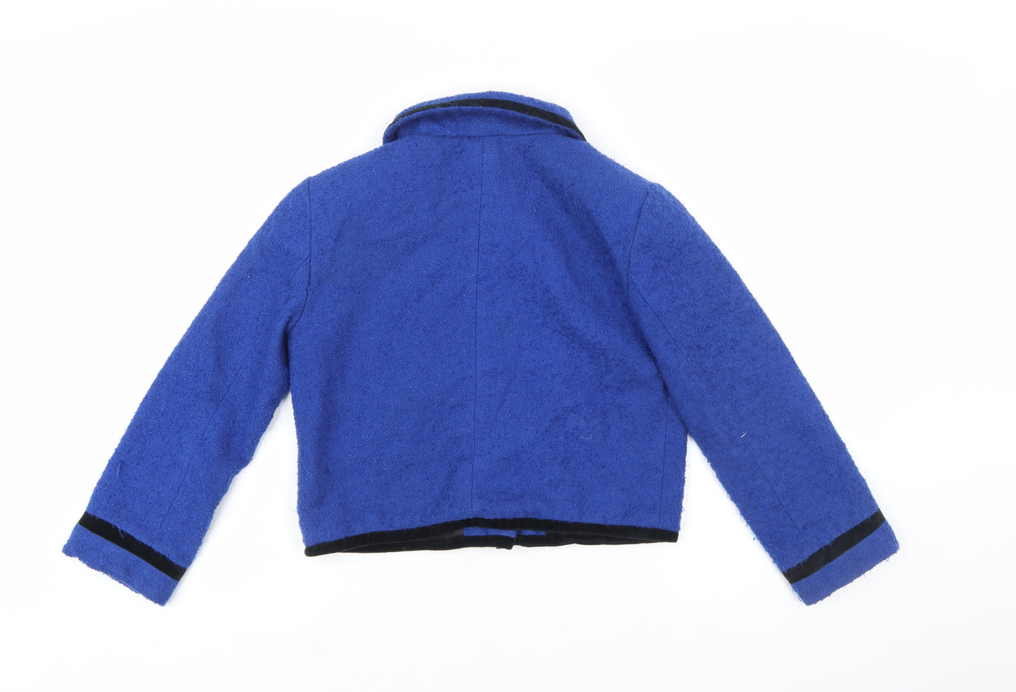Topshop Women’s Blue Bouclé Cropped Blazer Jacket UK 10
