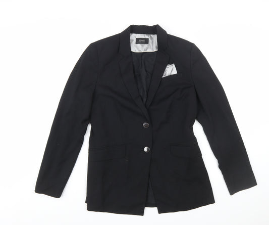 Esprit Women's Black Size 12 Two-Button Regular Fit Blazer
