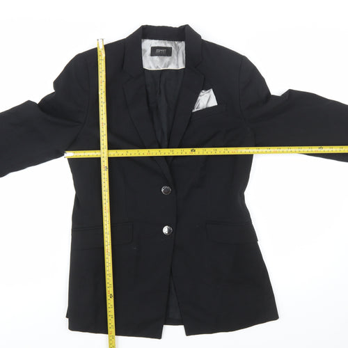Esprit Women's Black Size 12 Two-Button Regular Fit Blazer