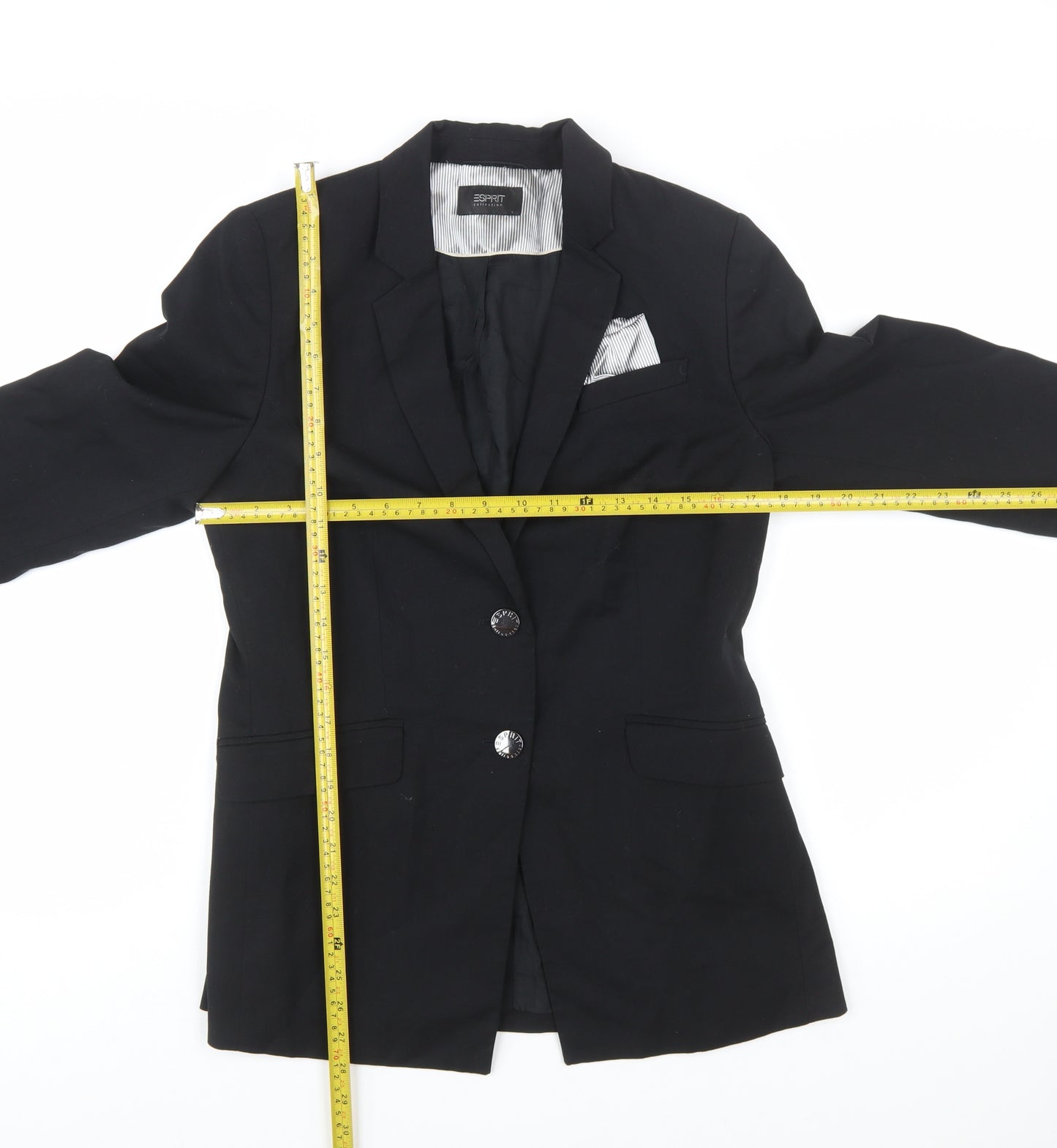 Esprit Women's Black Size 12 Two-Button Regular Fit Blazer