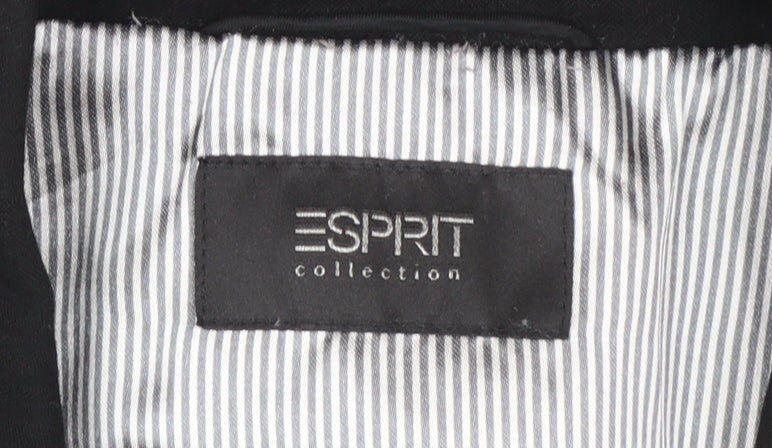 Esprit Women's Black Size 12 Two-Button Regular Fit Blazer