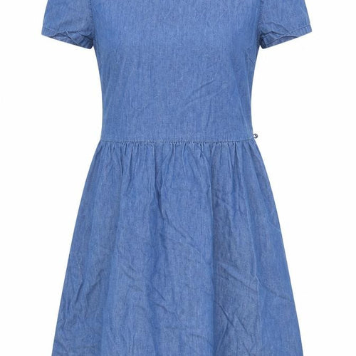 Oasis Women Blue Fit & Flare Chambray Short Dress Size 10