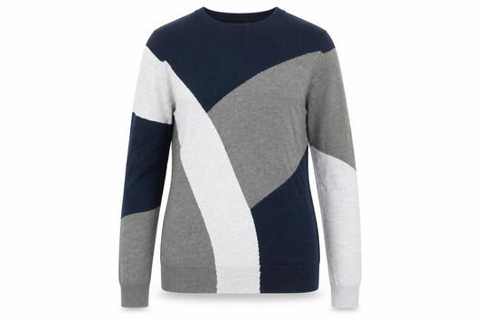 Front view of Marks & Spencer Women's Multicoloured Geometric Knit Jumper, size 8