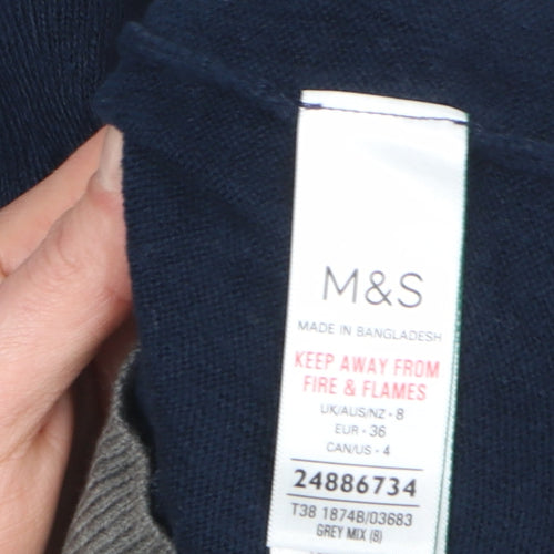 Marks and Spencer Women's Multicoloured Geometric Knit Jumper Size 8