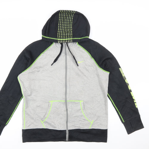 Nike Men's Grey Full Zip Therma-Fit Hoodie XL Sports Fleece