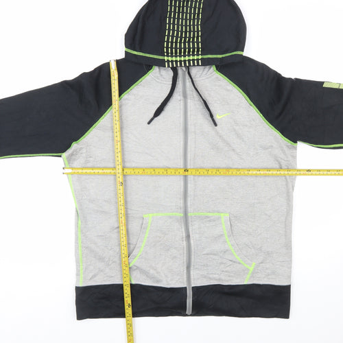 Nike Men's Grey Full Zip Therma-Fit Hoodie XL Sports Fleece