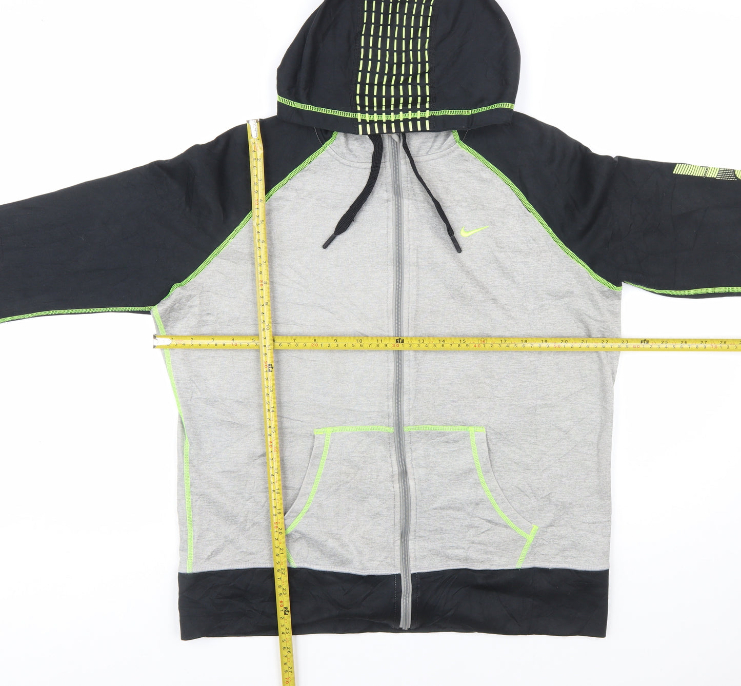 Nike Men's Grey Full Zip Therma-Fit Hoodie XL Sports Fleece