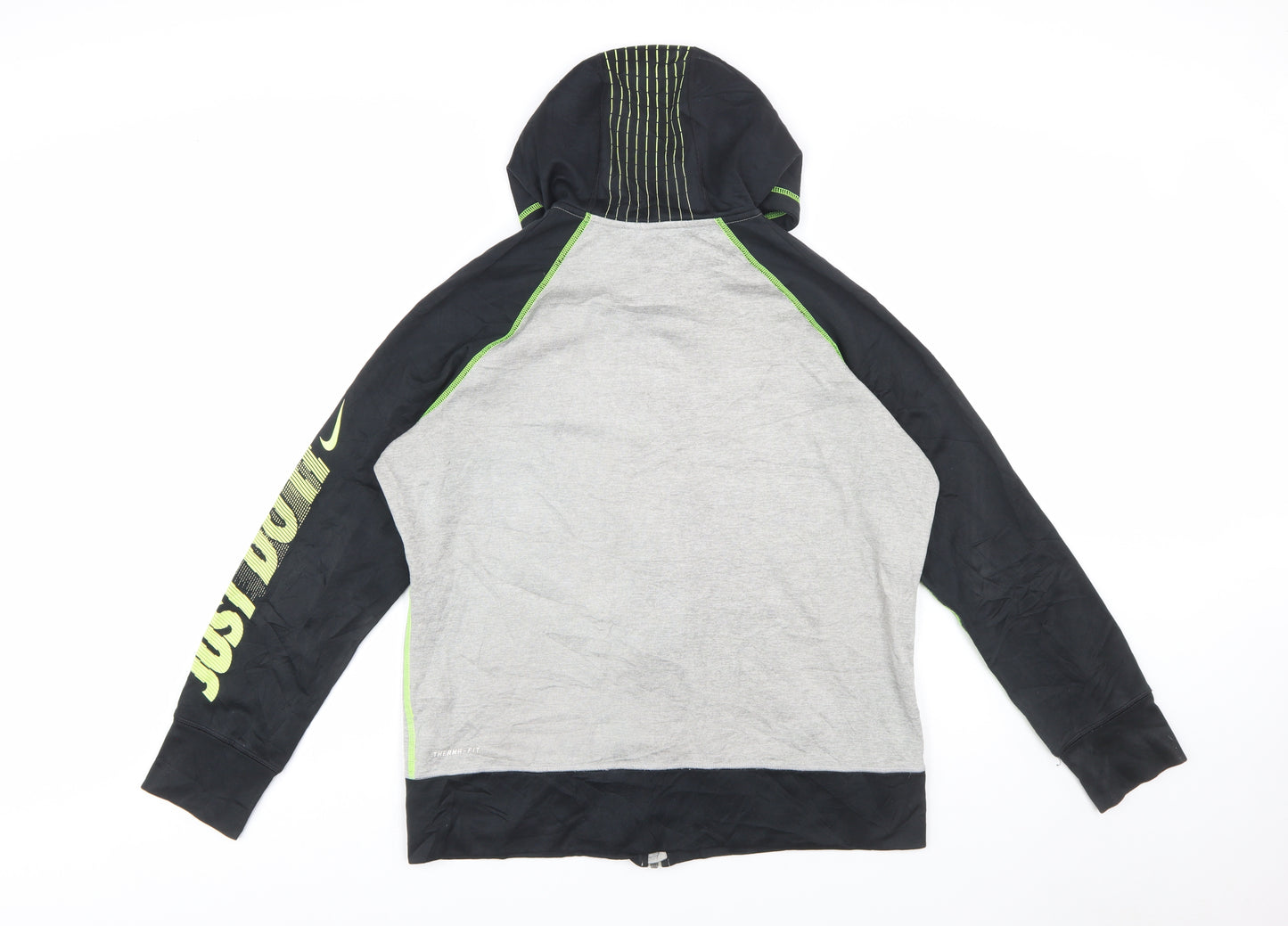 Nike Men's Grey Full Zip Therma-Fit Hoodie XL Sports Fleece
