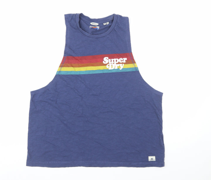 Superdry Women’s Blue Retro Rainbow Tank Top Size 14