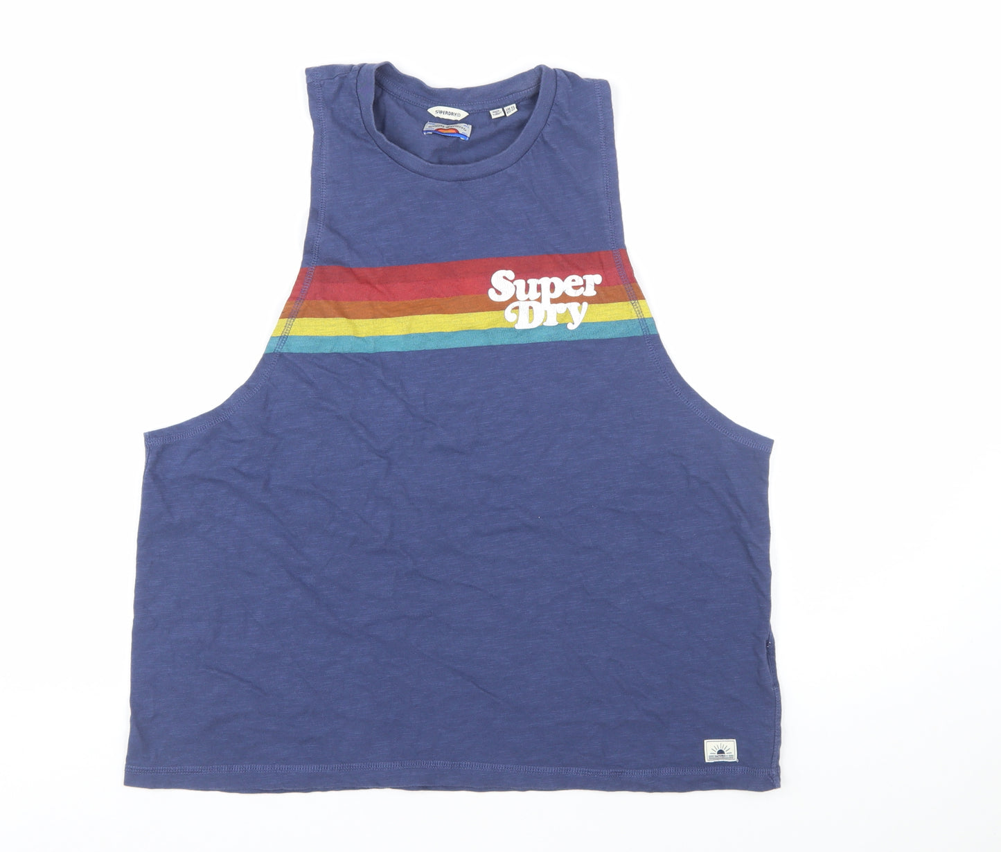 Superdry Women’s Blue Retro Rainbow Tank Top Size 14