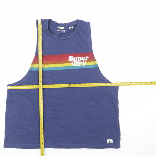 Superdry Women’s Blue Retro Rainbow Tank Top Size 14