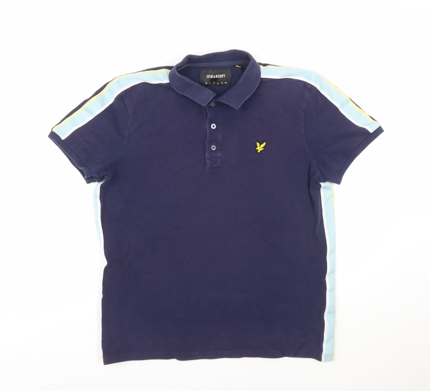 Lyle & Scott Men's Blue Cotton Polo Shirt Size L