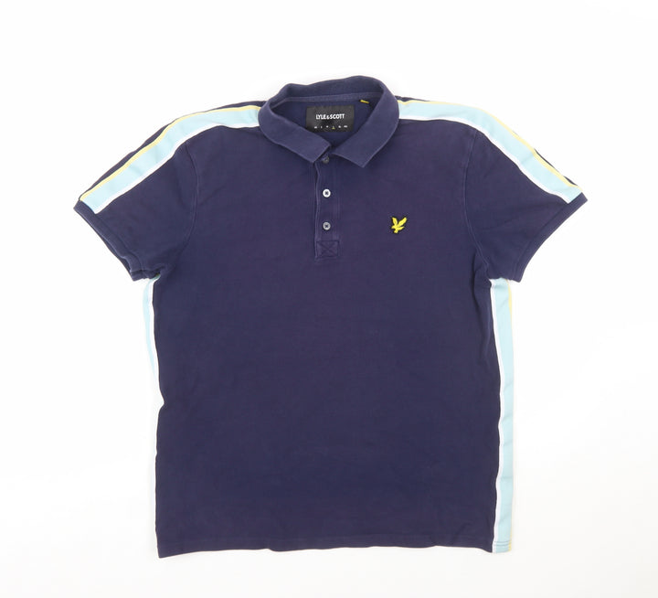Lyle & Scott Men's Blue Cotton Polo Shirt Size L