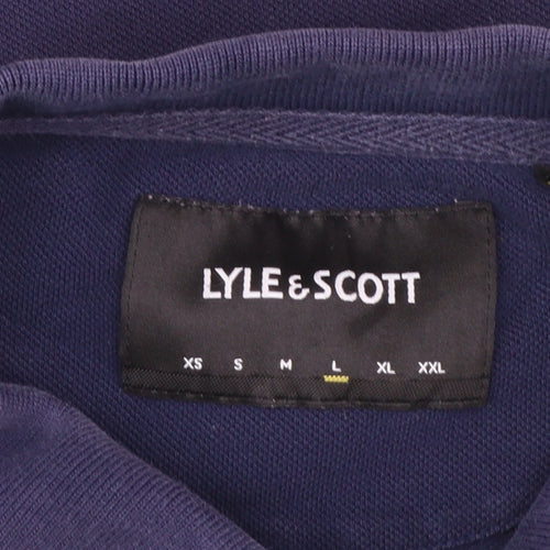 Lyle & Scott Men's Blue Cotton Polo Shirt Size L