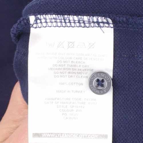 Lyle & Scott Men's Blue Cotton Polo Shirt Size L