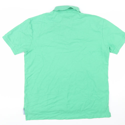 Tommy Hilfiger Men's Green Cotton Polo Shirt Size L Regular Fit